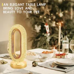 vpllex Touch Control Crystal Table Desk Lamp,3-way Dimmable Light,USB Rechargeable Lamp Night Lamp image 4