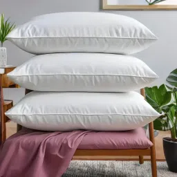 LUXURY Polyester Fibre Solid Sleeping Pillow Pack of 3-29