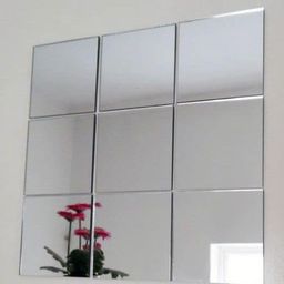 WallDaddy White 9 Pieces Hexagon Mirror Wall Stickers-48