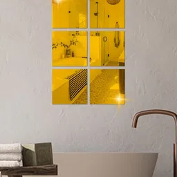 WallDaddy 6 Pieces Square- Printed Mirror Stickers Wallpaper-image-16