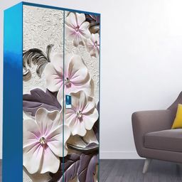 WallDaddy White & Pink Floral Printed Wardrobe Sticker-18