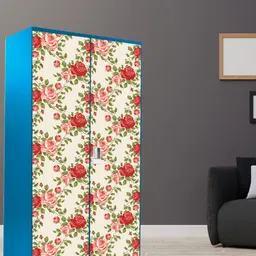 WallDaddy Pink & Green Floral Printed Wardrobe Sticker-23
