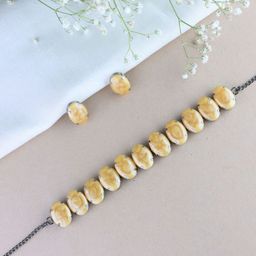 I Jewels Silver-Plated Oxidized Pearls Beaded Choker Jewellery Set-picture-25