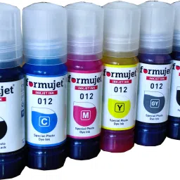 Formujet Ep 012/011 Inkjet 70g Set 6 Compatible Refill Ink for EP L8160,L8180 Printer Black + Tri Color Combo Pack Ink Bottle-image-3