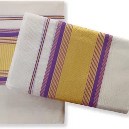 Chithra Fabrics CF 4201 Kerala Traditional Single Set 2.00/2.80m Violet Solid Women Dhoti-image-60