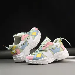 knoos Women Colourblocked High-Top Sneakers-image-45
