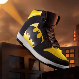 Bewakoof Men Black Dark Knight Colourblocked High-Top Sneakers-image-46