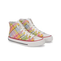 CROWCIA LONDON Women Printed High-Top Canvas Sneakers-picture-15