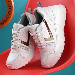 El Paso Women Round Toe Lace-Ups Colourblocked Lightweight Sneakers-14