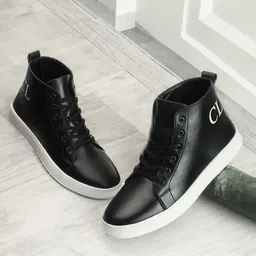 Carlton London Men Mid-Top Comfort Insole Contrast Sole Lace-Ups Sneakers-image-59