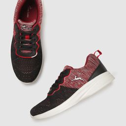 Marc Loire Women Black & Red Colourblocked Lightweight Sneakers-image-76