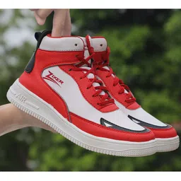 Zixer Men Red Colourblocked Sneakers-picture-22