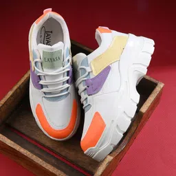 Layasa Women Colourblocked Round Toe Lightweight Sneakers-image-57