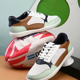 The Roadster Lifestyle Co. Men Sea Green Colourblocked Round Toe Sneakers-30