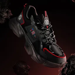 The Souled Store Men Star Wars: Darth Vader Textured Lightweight Sneakers-image-90