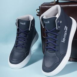 Liberty Men Textured Memory Foam Lace-Ups Mid-Top Sneakers-15