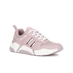 North Star Women Purple Woven Design PU Sneakers-image-55