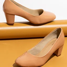 Inc 5 Round Toe Block Heeled Pumps-26