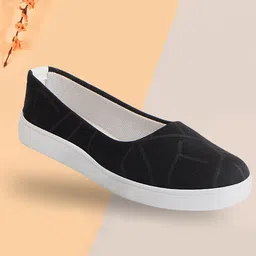 FAUSTO Women Black Slip-On Sneakers-image-75