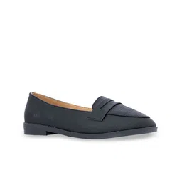 Khadims Women Black Synthetic Slip-On Loafers-image-35