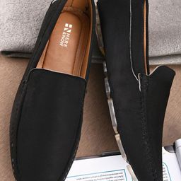 HERE&NOW Men Black Lightweight Slip-On Loafers-image-106