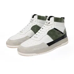 RARE RABBIT Men Horizon Colourblocked Leather Sneakers-2