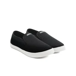 ASIAN Men Black Woven Design Slip-On Sneakers-image-8