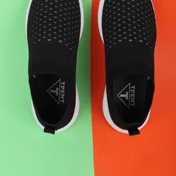 TPENT Men Black Woven Design Slip-On Sneakers-image-89