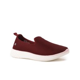 Bata Women Red Woven Design PU Slip-On Sneakers-10