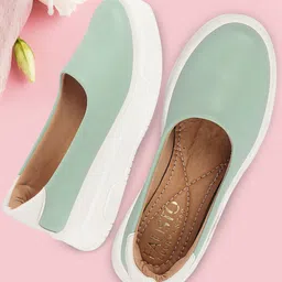 FAUSTO Women Lightweight Comfort Insole Contrast Sole Slip-On Sneakers-image-45