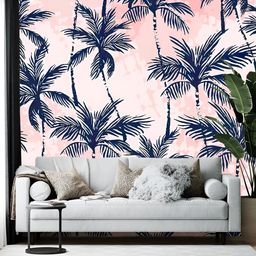 British Terminal Peach & Blue Printed Self-Adhesive Wall Paper-image-74