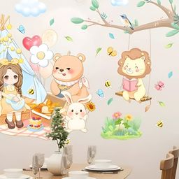 Asian royal Green & Brown Printed Self-Adhesive Wall Sticker-image-83