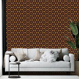 British Terminal Brown & Yellow Printed Self-Adhesive Wall Paper-46
