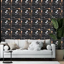 British Terminal Black & White Printed Self-Adhesive Wallpaper-51