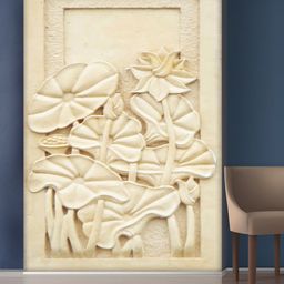 999Store White Self-Adhesive Flowers & Leaves Mural Wallpaper-image-92