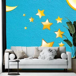 British Terminal Blue & Yellow Printed Self-Adhesive Wallpaper Sticker-24