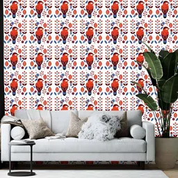 British Terminal White & Rust Printed Self-Adhesive Wall Paper-24