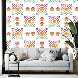 British Terminal White & Orange Printed Self-Adhesive Wallpaper-20