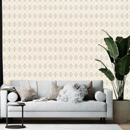 British Terminal White & Brown Abstract Printed Wallpaper-28