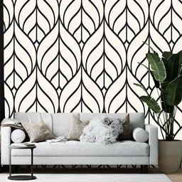 British Terminal White & Black Abstract Printed Self-Adhesive Wall Paper-picture-7