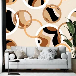 British Terminal Camel Brown & Black Abstract Printed Self-Adhesive Wall Paper-7