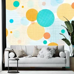 British Terminal White & Yellow Abstract Printed Wallpaper-image-39