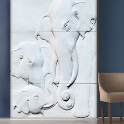 999Store White Elephant Mural Self-Adhesive Wallpaper-image-19