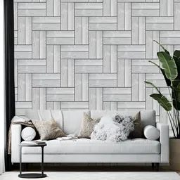 British Terminal Grey & White Printed Self-Adhesive Wall Paper-picture-15