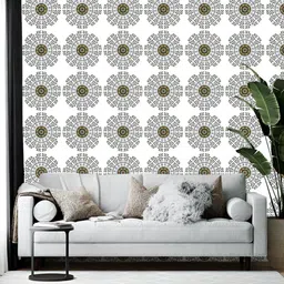 British Terminal White & Black Abstract Printed Wallpaper-picture-17
