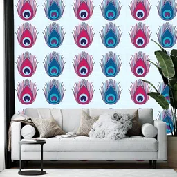 British Terminal Pink & Blue Abstract Printed Self-Adhesive Wallpaper-14
