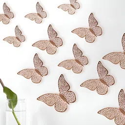 Asian royal Brown 3D Printed Self Adhesive Wall Sticker-12