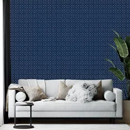 British Terminal Blue & White Printed Self-Adhesive Wall Paper-picture-14