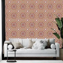 British Terminal Pink & Beige Abstract Printed Self-Adhesive Wallpaper-6