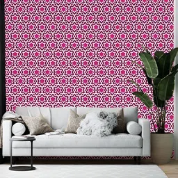 British Terminal Pink & White Abstract Printed Self-Adhesive Wall Paper-picture-43